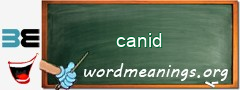 WordMeaning blackboard for canid